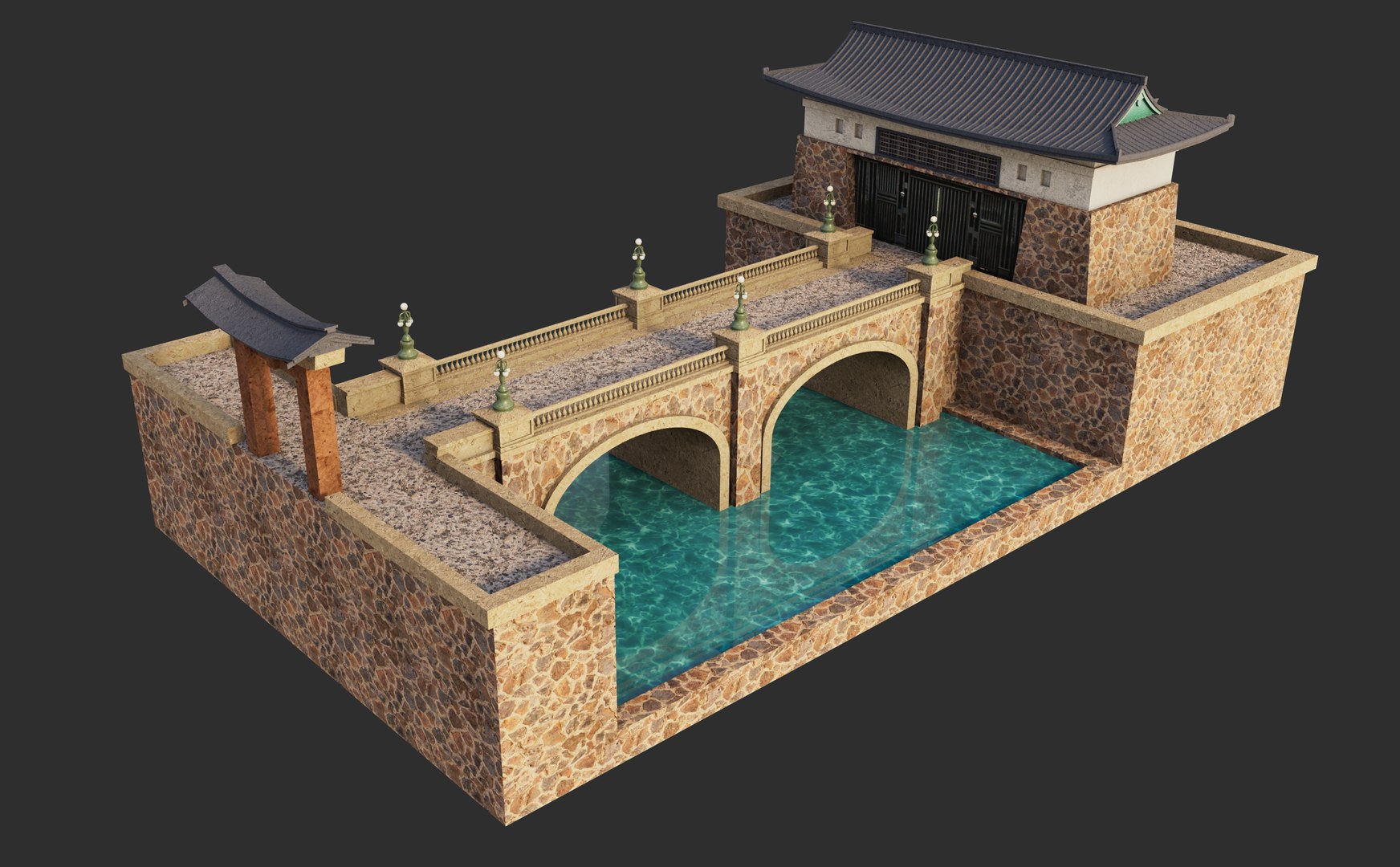 Asian Gate bridge 3D model https://p.turbosquid.com/ts-thumb/SC/BfWRqX/Bj/bridge4/jpg/1791651683/1920x1080/fit_q87/b1e676e196960065f72dee583eb7eab8d4d7ef45/bridge4.jpg