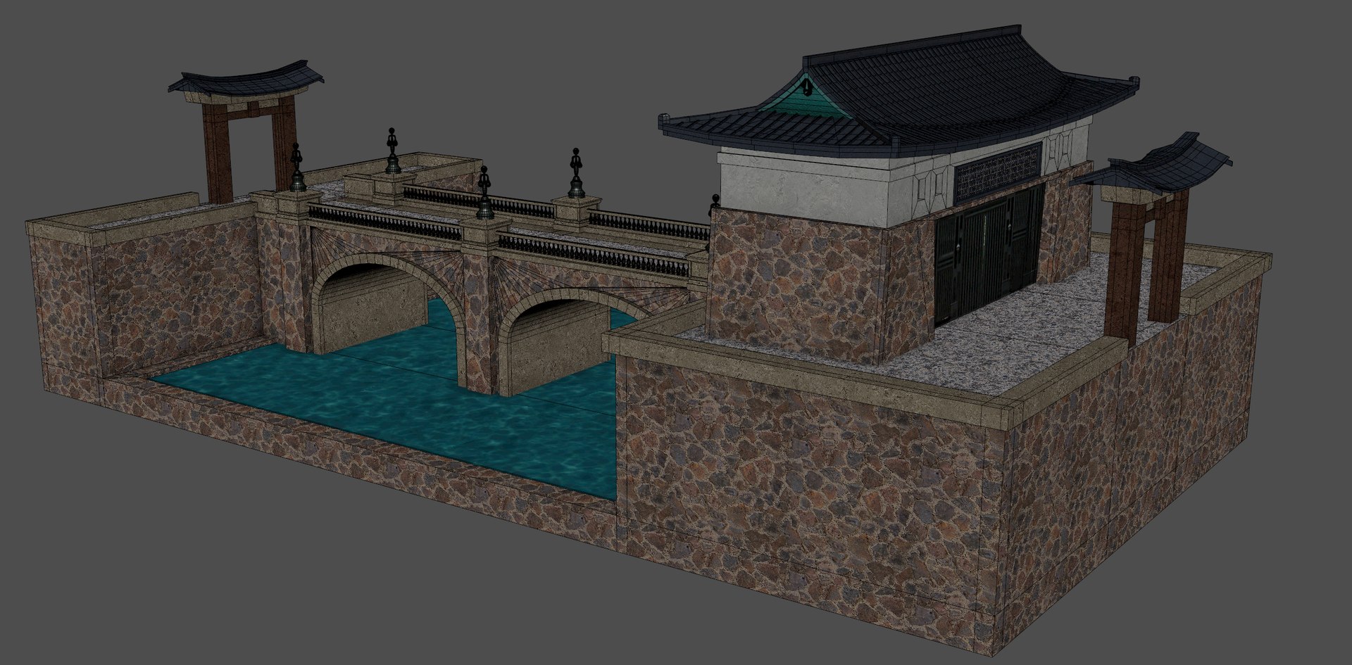 Asian Gate bridge 3D model https://p.turbosquid.com/ts-thumb/SC/BfWRqX/TI/bridge9/jpg/1791651685/1920x1080/fit_q87/467d0f5eafe5adf67dfec5ba9a25120297fe36b3/bridge9.jpg