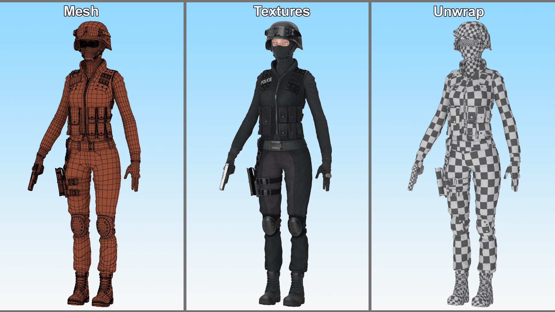 3D Tactical Police Officer Woman with Handgun Rigged for Cinema 4D model https://p.turbosquid.com/ts-thumb/SC/E1aGIw/gl/tacticalpoliceofficerwomanwithhandgunriggedformaya3dsmodel035/jpg/1715125319/1920x1080/fit_q87/45734c7d92688a7c9e4ea54764decedea1caa8ff/tacticalpoliceofficerwomanwithhandgunriggedformaya3dsmodel035.jpg