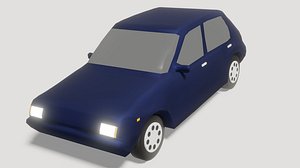 3D model Blue car OBJ