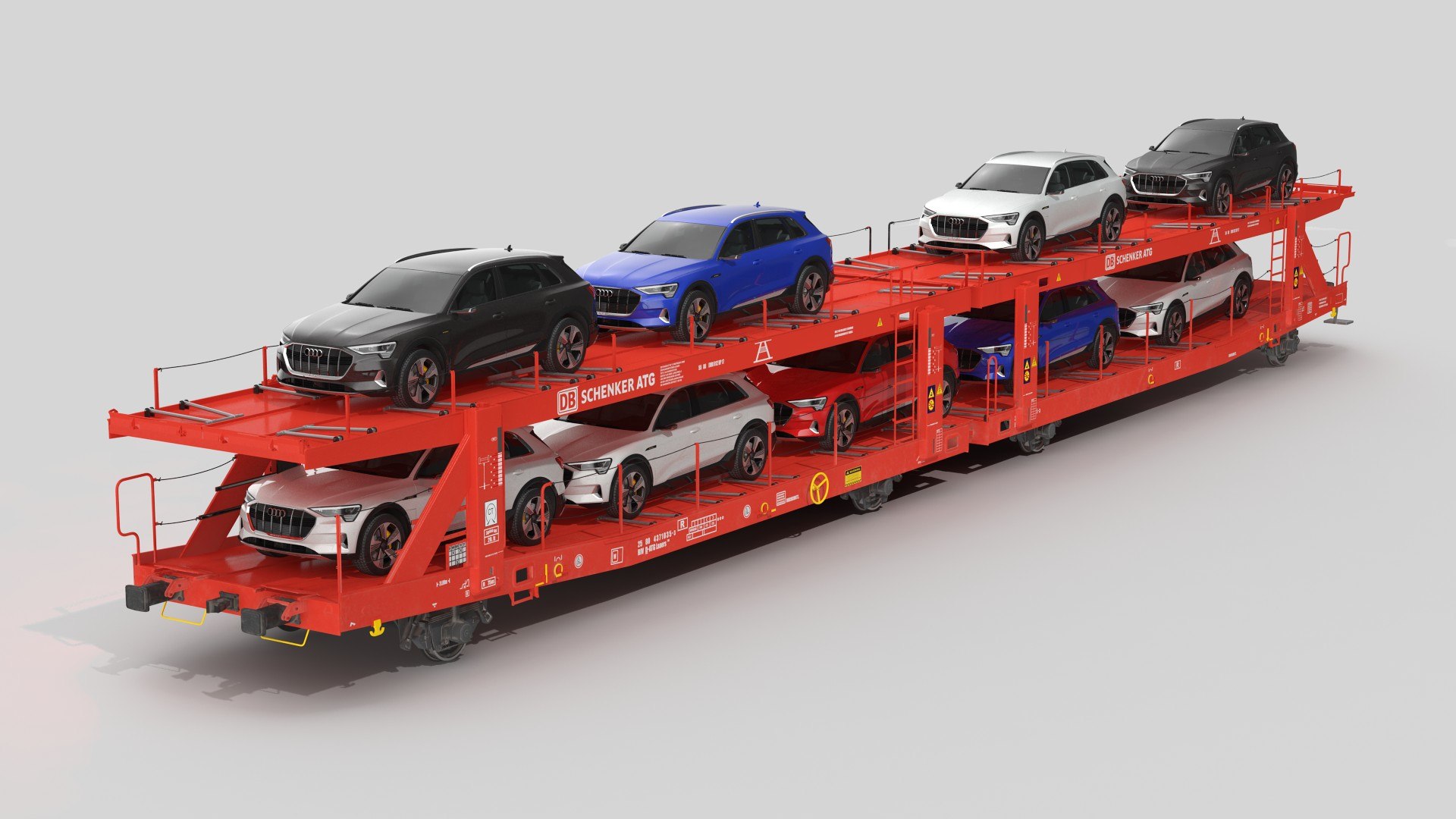Laaers 560 Car Transporter with Audi E Tron 3D model preview