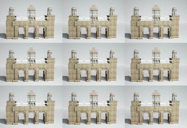 3D Realistic simple model cathedral Western architecture European architecture Gothic architecture real model