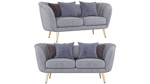 Deals on Alexandrea Velvet Flared Arm Loveseat