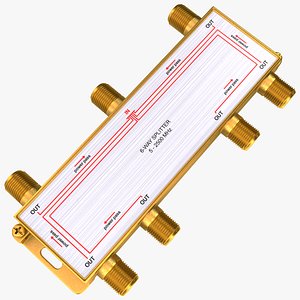 Wide Broadband Coaxial Splitter F Type 6 Way
