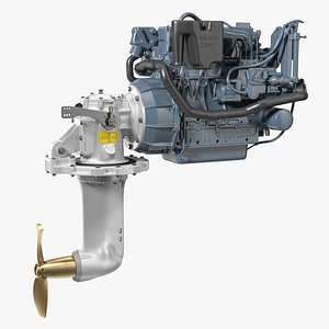 3D marine diesel saildrive engine