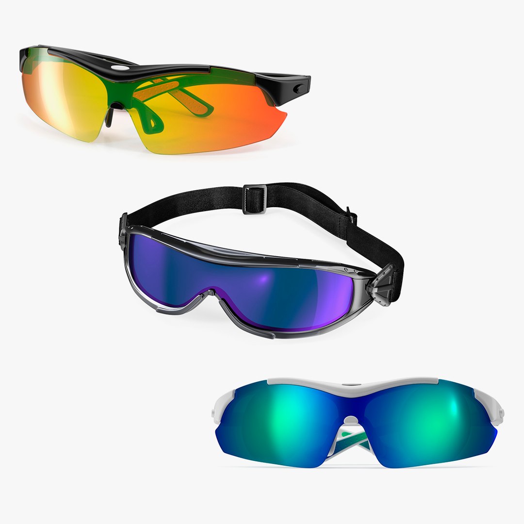 Ski Sunglasses Collection 3D model preview