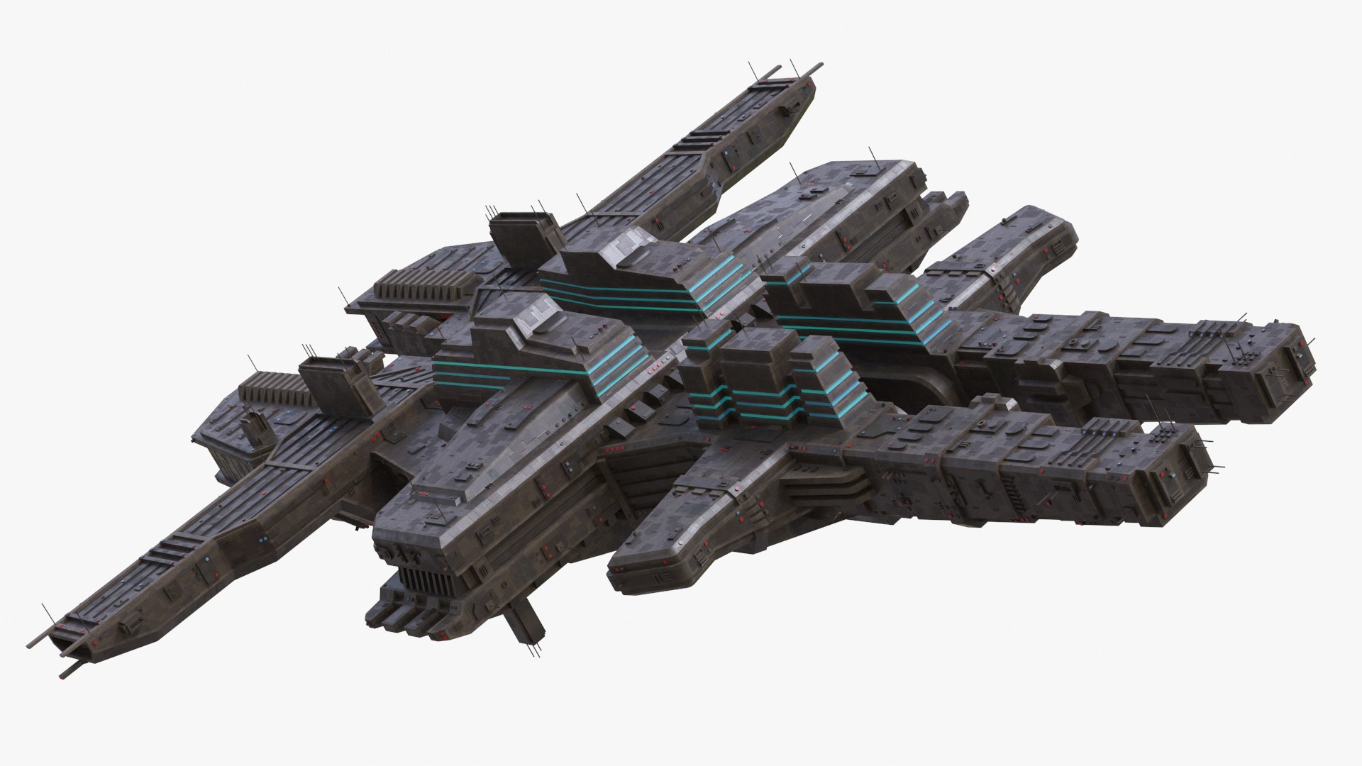 Futuristic Sci-Fi Spaceship Brown 3D model preview