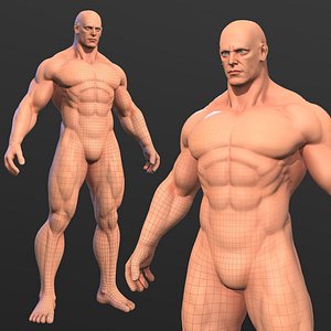 3D super hero male body