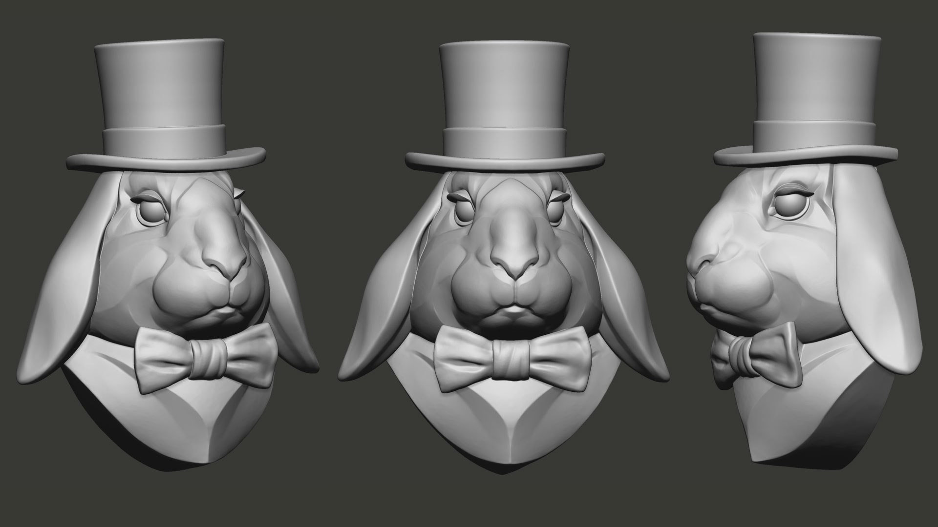 Lop Rabbit Head Hat Sculpture STL 3D - TurboSquid 1978977