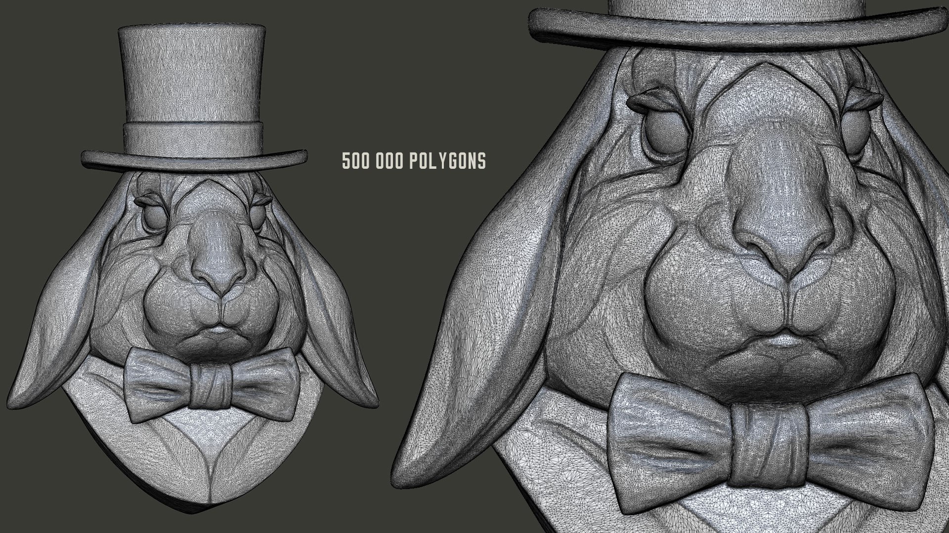 Lop Rabbit Head Hat Sculpture STL 3D - TurboSquid 1978977