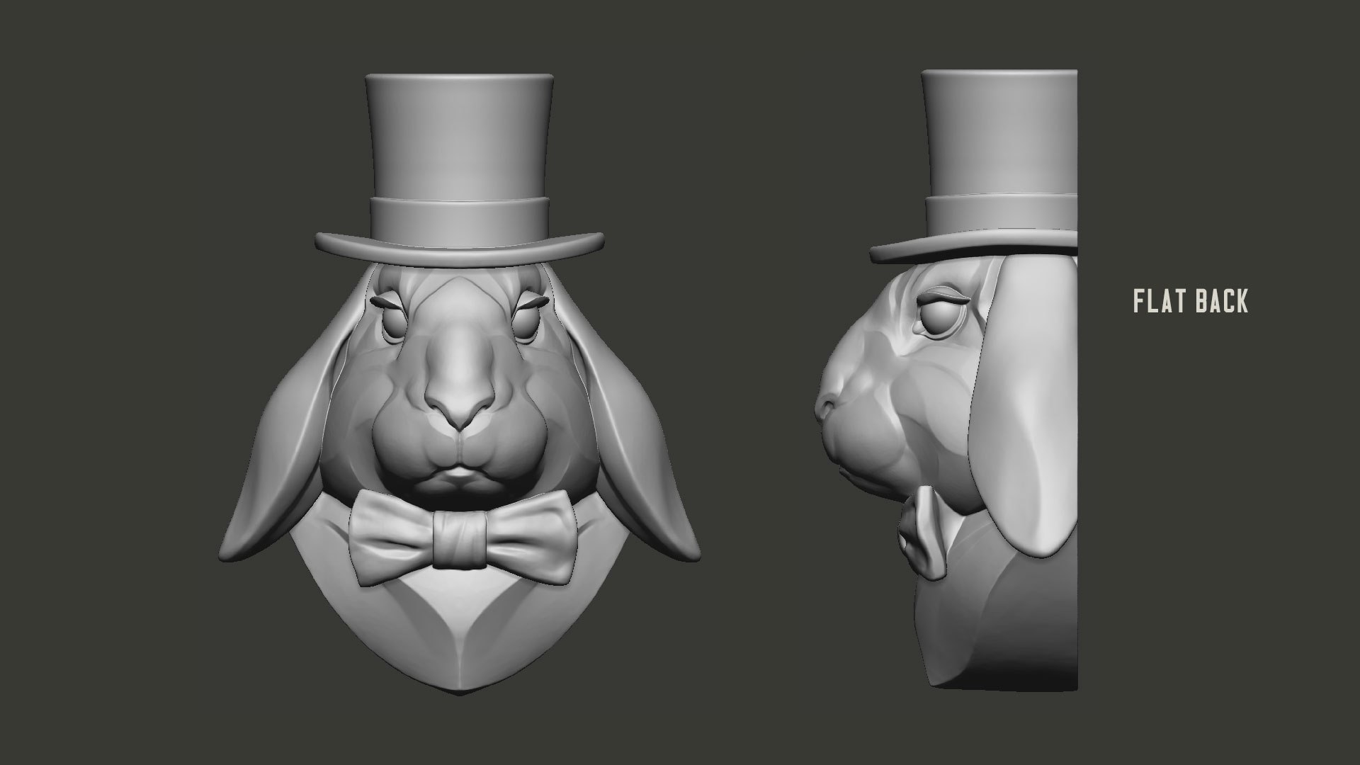 Lop Rabbit Head Hat Sculpture STL 3D - TurboSquid 1978977
