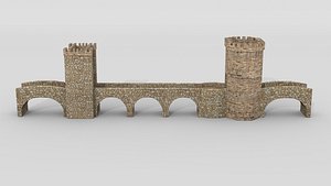 3d medieval stone bridge model