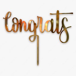 Congrats Cake Topper 3D model