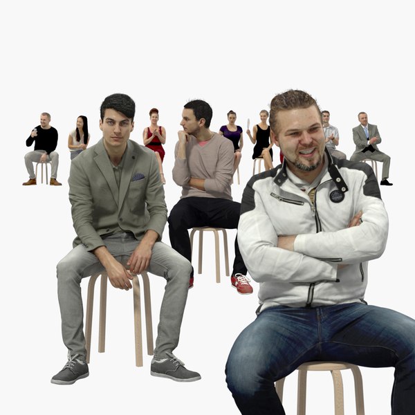 3D scanned people casual 10x