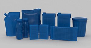 seven pack milk box 3d model