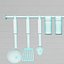 Tableware, dishes, bottle, tureen, wineglass, jar, soup ladle, kitchen spoon.