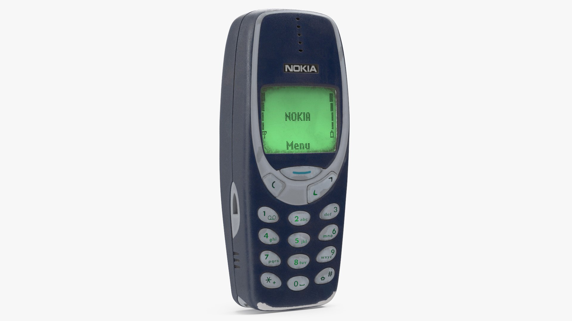 Worn Phone Nokia 3310 Switched On 3D model preview