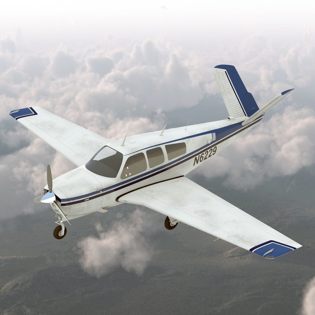 Civil Utility Aircraft Beechcraft Bonanza S35 V Tail 3D Model 3D model preview