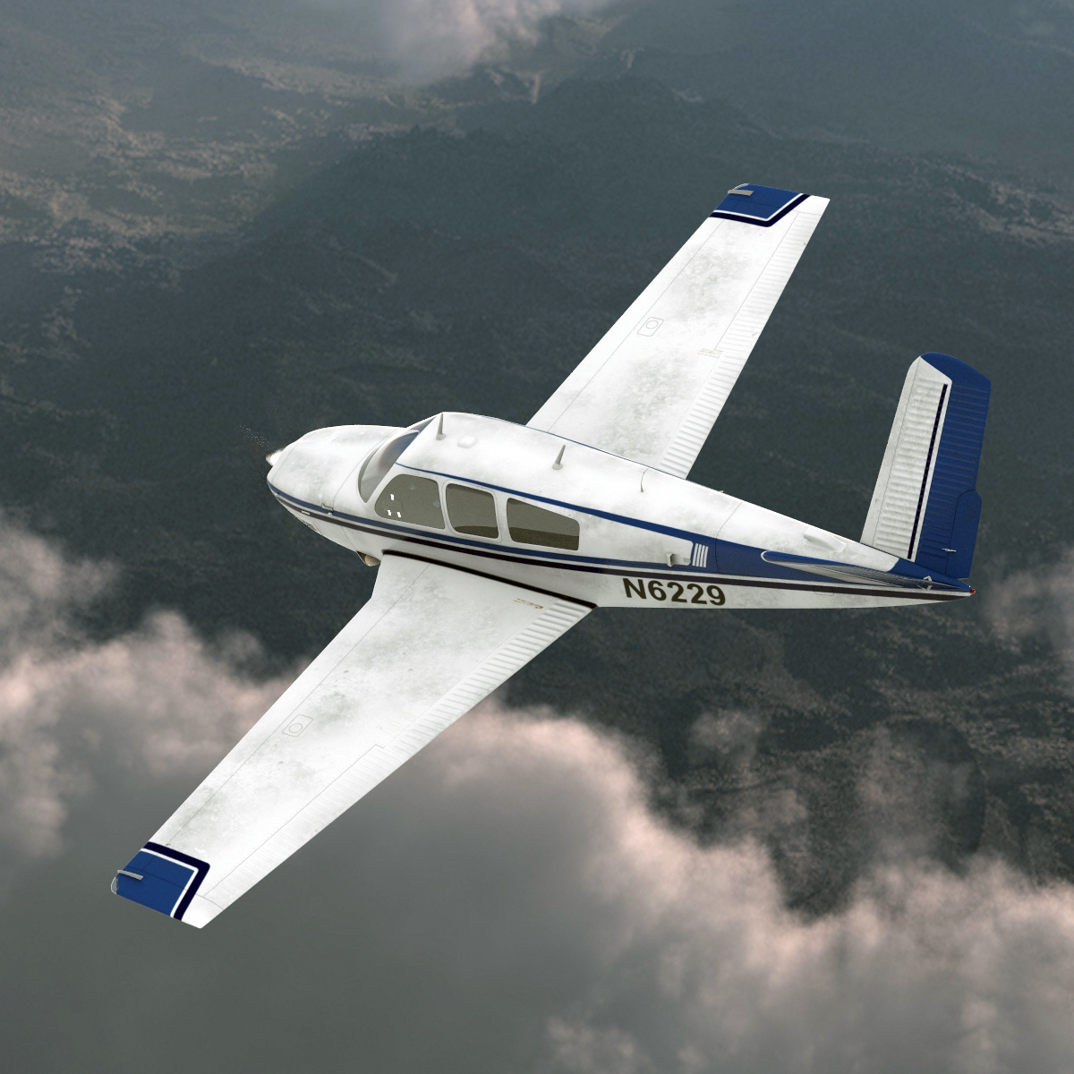 aircraft beechcraft bonanza 3d model