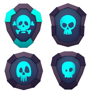 pack set cartoon skeleton model