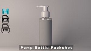 3D Pump Bottle Packshot model