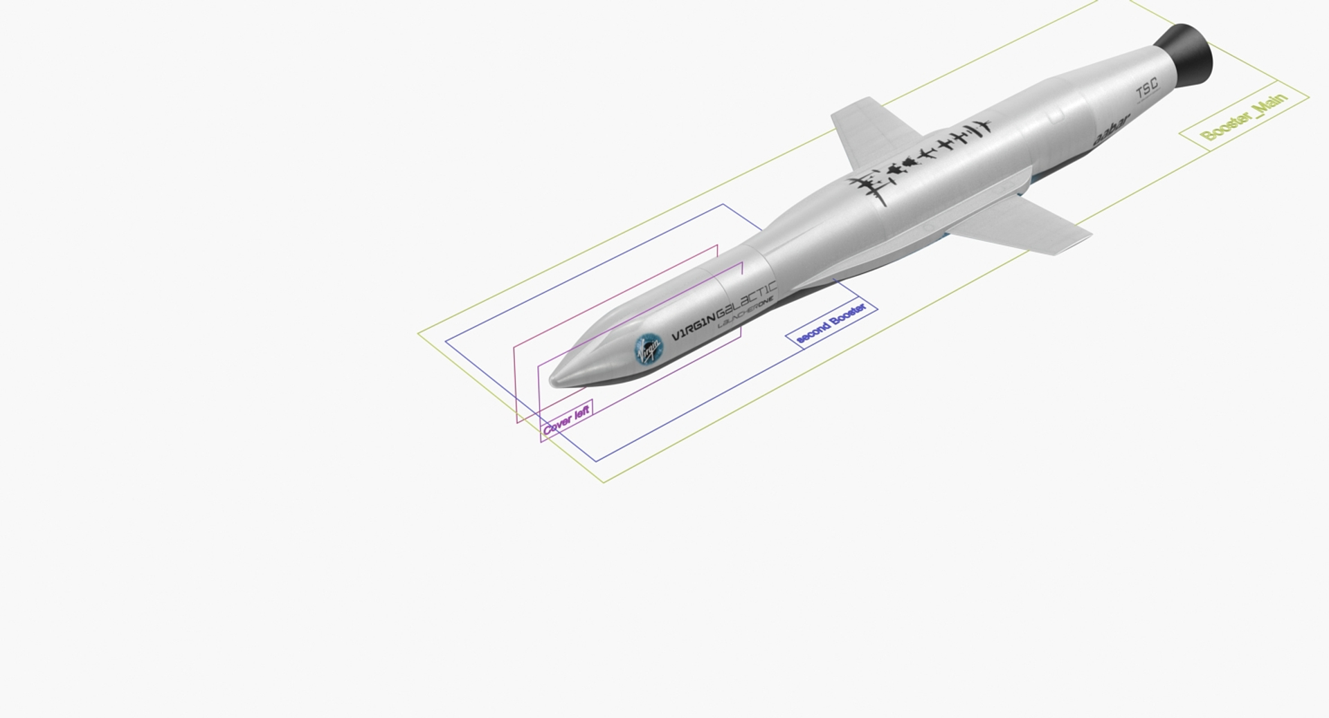 3D Virgin Galactic Rocket Satellite - TurboSquid 1261720