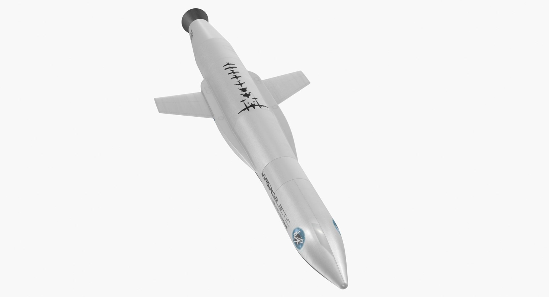 Virgin Galactic Rocket with Satellite 3D Model 3D model preview