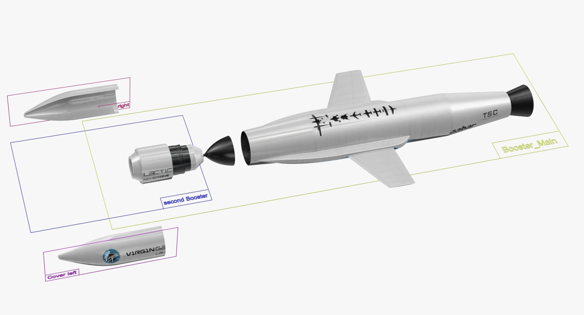 3D Virgin Galactic Rocket Satellite - TurboSquid 1261720