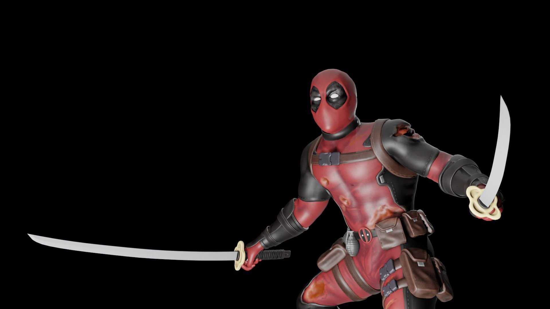 3D Deadpool Low Poly Realistic 3D Model - Textured And Game-Ready Model ...