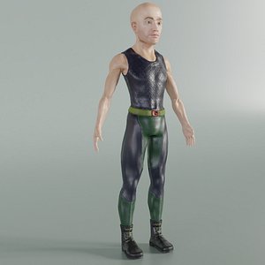 3D cyberpunk character model