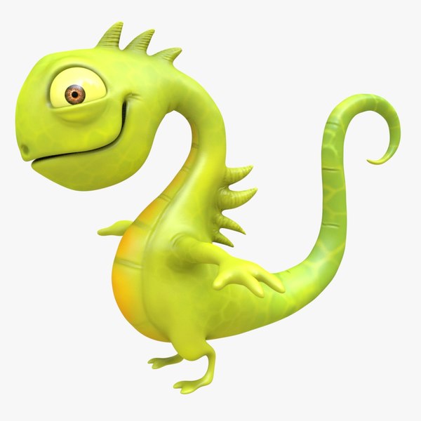 3d model iguana cartoon character