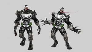 Brutal Black Symbiote Warrior 3D Character model