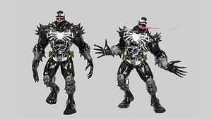 Brutal Black Symbiote Warrior 3D Character