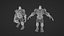 Personaje 3D de guerrero simbionte negro brutal