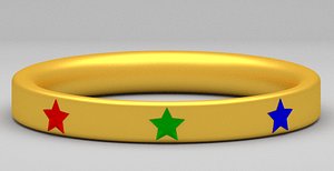 Golden Ring with Gem Stars