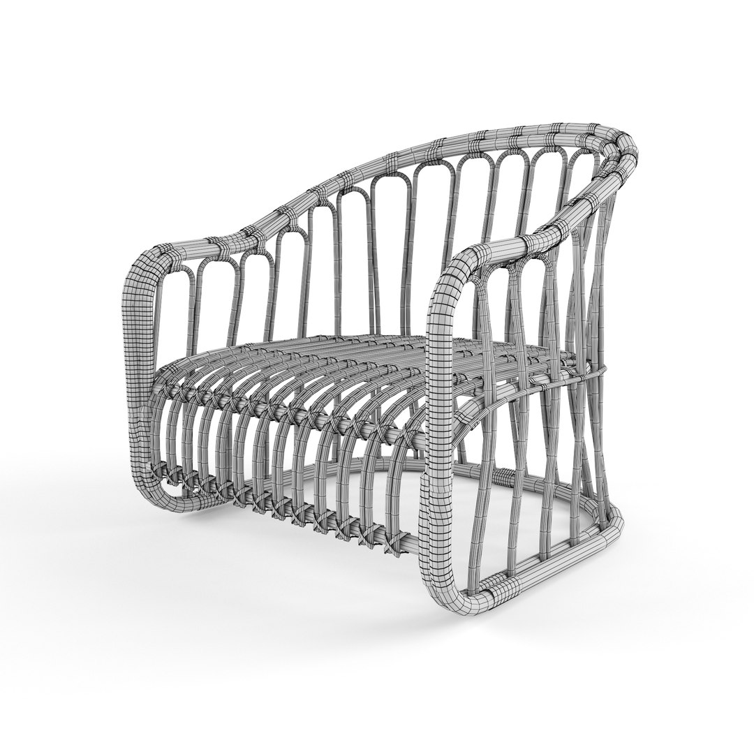 Natural rattan bamboo chairs 3D TurboSquid 1604611