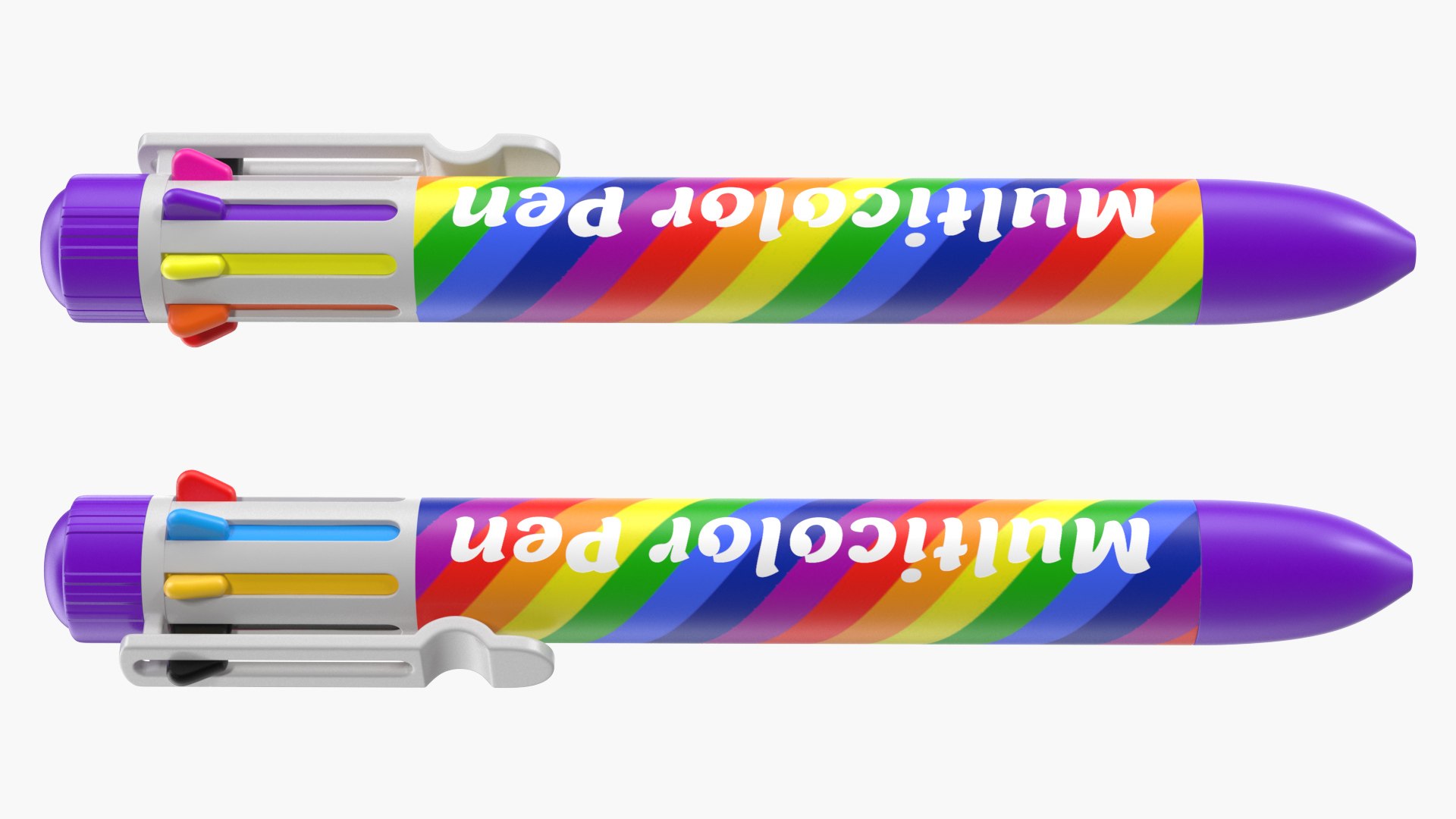 Rainbow multicolor ballpoint pen writing model - TurboSquid 1668074