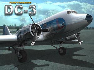 airplane dc3 transport 3d model