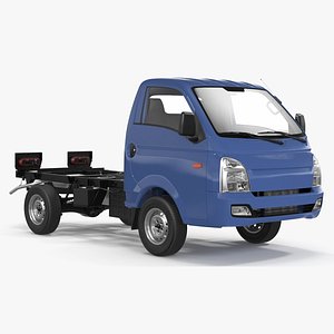 3D Small Truck Bare Chassis Blue model