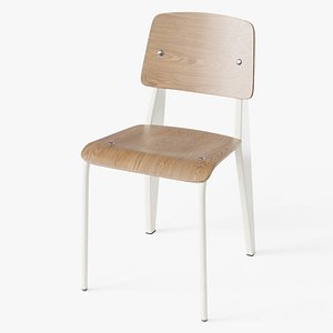 Standard Chair White - PBR Wood and Steel Chair