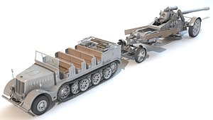 SdKfz9 with 17 cm Kanone 18 3D model
