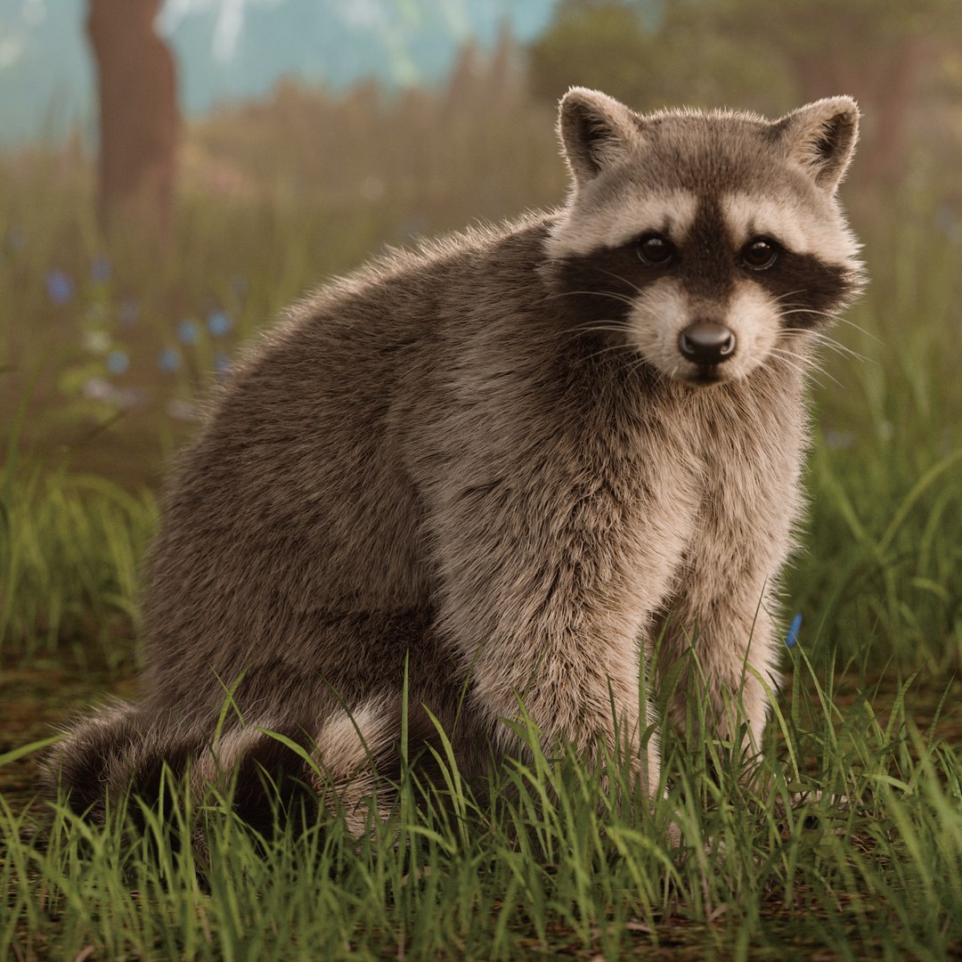 3D Raccoon Rigged Animated Model - TurboSquid 2203078