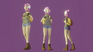 Lowpoly Adventure Girl 3D
