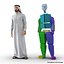 3D model arab people 2 rigged