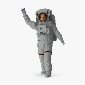 3D Astronaut in Extravehicular Mobility Unit Rigged for Maya