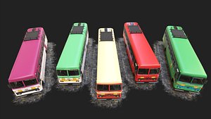 Indian ST Bus Collection of 5 V2 3D model