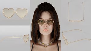 Heart glasses 3D model