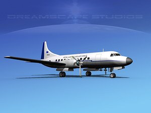 propellers convair c-131 3d model
