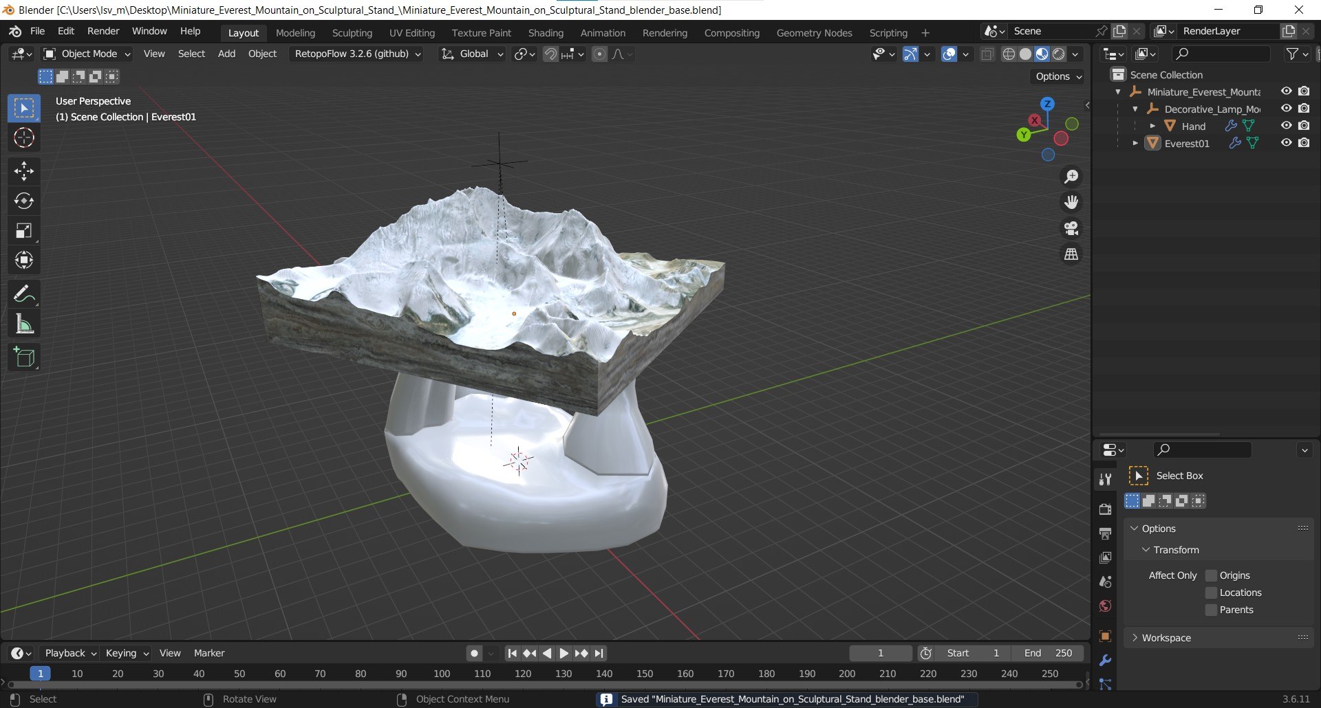 3D Miniature Everest Mountain on Sculptural Stand https://p.turbosquid.com/ts-thumb/SE/Wmiy0x/8P/miniature_everest_mountain_on_sculptural_stand_1001/jpg/1741472206/1920x1080/fit_q87/a8d24ea5207da722050c6cf517f9ace59160557b/miniature_everest_mountain_on_sculptural_stand_1001.jpg