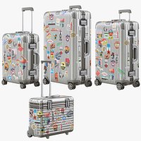 Rimowa Aluminium Luggage with Stickers PBR 4k